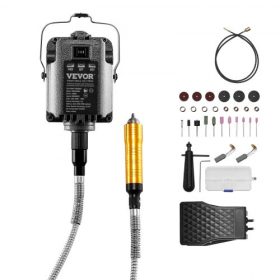   VEVOR flexibilis tengelyű csiszoló, 1000 W-os 30 000 fordulat/perc elektromos flexibilis tengelyű forgószerszám-faragó, multifunkcionális csiszológép 31 db-os tartozékkal faragáshoz, polírozáshoz, fúráshoz, polírozáshoz, 230 V