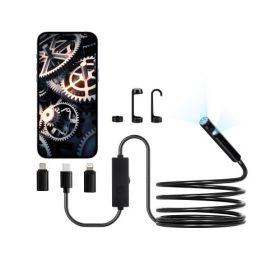   VEVOR endoszkóp kamera lámpával, kettős lencsés boreszkóp Android és iOS rendszerekhez, 1920P HD ellenőrző kamera 8 + 1 LED lámpával, 2X zoom, 3 m-es kígyókábel, IP67 vízálló kígyókamera autókhoz, vízvezeték-szereléshez