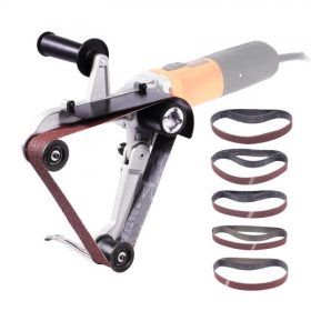   VEVOR szalagcsiszoló adapter sarokcsiszolóhoz, csőcsiszoló tartozék M14 metrikus menettel és 10 db csiszolószalaggal, szalagcsiszoló tartozék csőpolírozó adapter rozsda eltávolításához