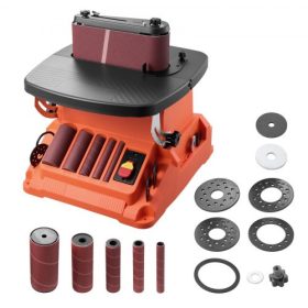   VEVOR oszcilláló szalagos és orsós csiszoló, 2000RPM asztali orsós csiszoló 16 mm-es lökettel, 5 hüvellyel (12,7-50,8 mm) és 610 x 98 mm-es csiszolószalaggal famegmunkáláshoz, bútorcsiszoláshoz, barkács projektekhez