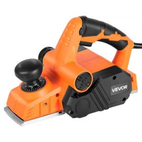   VEVOR elektromos kézi gyalu, 82 mm vágási szélesség, 900 W 14500 fordulat/perc Vezetékes elektromos kézi gyalu fához, állítható vágási mélységgel, 2 pengével, famegmunkáláshoz, fa letöréshez, barkácsoláshoz, sima felületű ácsszers