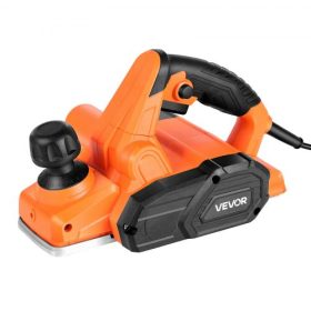  VEVOR elektromos kézi gyalu, 82 mm vágási szélesség, 650 W 16800 fordulat/perc Vezetékes elektromos kézi gyalu fához, állítható vágási mélységgel, 2 pengével, famegmunkáláshoz, fa letöréshez, barkácsoláshoz, sima felületű ácsszers