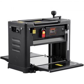  VEVOR Vastagsági Gyalu, Egysebességes, 33 cm Széles Munkaasztal Asztali Gyalu, Két Pengés, 15 Amperes 1800 W-os Erős Motor, 30,5 cm Meghosszabbított Behúzóasztal, Alacsony Zajszint Mind Kemény-, Mind Puhafa Anyagok Eltávolításához