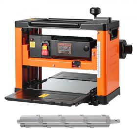   VEVOR Vastagsági Gyalu, 330 mm széles munkaasztal, Faipari Erős Asztali Gyalu, Spirális Élvágófej 24 Lapkával, 2000 W 23500 RPM Erős Motor, Egysebességes, Kemény és Puha Fához