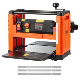   VEVOR Vastagsági Gyalu, Kétsebességes, 330 mm Szélességű Munkaasztal Erős Asztali Gyalu, Három Pengés, 2000W 23500 RPM Erős Motor, Dupla Görgők, Túlterhelés elleni védelem, Famegmunkálás Kemény és Puha Fához