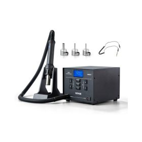  VEVOR forrólevegős megmunkáló állomás, 1000 W-os digitális SMD megmunkáló állomás, 212℉-896℉ hőlégfúvó 99 fokozatban állítható légáramlással, 3 előre beállított csatornával és 3 forrólevegős fúvókával forgácskiszúráshoz, elektroni