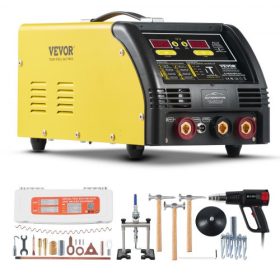   VEVOR Dual Pro Stud Welder Deluxe AL/Fe horpadásjavító készlet, professzionális 5KW-os hegesztőgép automatikus/kézi hegesztéssel és 10 üzemmóddal, ponthegesztésű horpadásjavító gép acél és alumínium autópanelek javításához