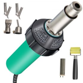   VEVOR tetőfedő hegesztő, 6 db-os PVC hegesztőpisztoly, 1600 W-os forrólevegős műanyag hegesztő, 220 V-os PVC hőlégpisztoly, műanyag hegesztő csillámcső fűtőmaggal, fokozatmentes hőmérséklet-szabályozás 104-1112 °F műanyag hegesztő