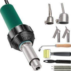   VEVOR tetőfedő hegesztő, 8 db-os PVC hegesztőpisztoly, 1600 W-os forrólevegős műanyag hegesztő, 220 V-os PVC hőlégpisztoly, műanyag hegesztő csillámcső fűtőmaggal, fokozatmentes hőmérséklet-szabályozás 104-1112 °F műanyag hegesztő