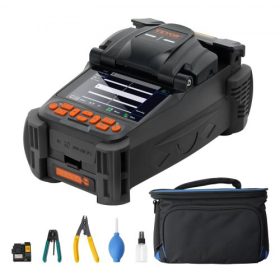   VEVOR Fiber Fusion Splicer 6 motor, Core Alignment Fiber Optic Fusion Splicer 4"-es digitális LCD-képernyővel, képtárolóval, 3 az 1-ben, autofókuszos optikai szál tartó hasító készlet 5-6s illesztés 9-25s fűtés