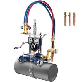   VEVOR CG2-11Y kézi csővágó gép, 0,2"-2" vastag csőélező gép 82 hüvelykes lánccal, 0°-45° állítható szögű gázvágó gép 3 heggyel, hordozható lángvágó gázvágó