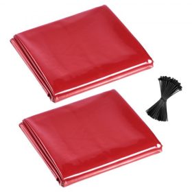   VEVOR 2 db-os hegesztőfüggöny, 1,74 x 2,34 m-es hegesztőernyő, lángálló vinil biztonsági védőképernyő 6 szintű UV-védelemmel és akasztólyukakkal, hordozható műhelyi/ipari használatra, piros