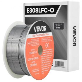   VEVOR Flux Core MIG hegesztőhuzal, E308LFC-O 0.8mm 0.9kg, Gázmentes rozsdamentes acél hegesztőhuzal alacsony fröcsköléssel minden pozíciójú ívhegesztéshez, önvédő bevonattal kültéri használatra