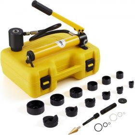   VEVOR 10 tonnás hidraulikus kiütőkészlet, 1/2" - 2"-os csőlyuk-vágó készlet, KO szerszámkészletek lyukasztóval, 6 darabos, fémlemez-behajtó szerszámok, alumíniumhoz, sárgarézhez, rozsdamentes acélhoz, üvegszálhoz és műanyaghoz