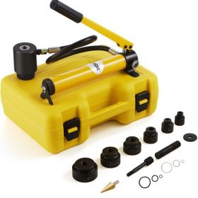   VEVOR 10 tonnás hidraulikus kiütőkészlet, 1/2" - 2"-os csőlyuk-vágó készlet, KO szerszámkészletek lyukasztóval, 6 darabos, fémlemez-behajtó szerszámok, alumíniumhoz, sárgarézhez, rozsdamentes acélhoz, üvegszálhoz és műanyaghoz