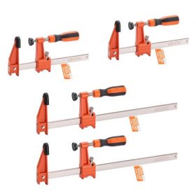   VEVOR Rúdszorítók famegmunkáláshoz, 2 db-os csomag 15,24 cm és 2 db-os csomag 30,48 cm, Zárható F-szorító 272 kg teherbírással, 63,5 mm mélység, Öntöttvas és szénacél, Faszorítók famegmunkáláshoz, fémmegmunkáláshoz