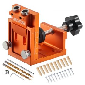   VEVOR zsebfúró készlet, 12 mm-től 48 mm-ig állítható, zsebfúró rendszer lépcsős fúróval, imbuszkulccsal, fúróütköző gyűrűvel, négyszögletes hajtófejjel, tiplikkel és csavarokkal, megerősített fémkerettel, famegmunkáláshoz