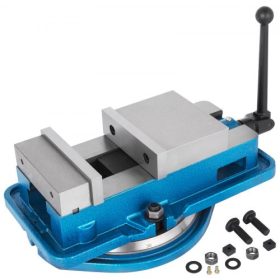   VEVOR precíziós marógép satu, 5 hüvelykes, akkus zárral, forgó talpas rögzítő satu, 360 fokos skálájú, asztali satu, 125 mm széles, marógéphez, fúrógéphez, precíziós alkatrészek megmunkálásához