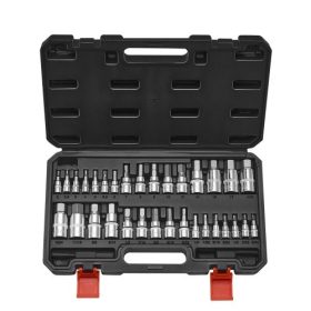   VEVOR imbusz bit készlet, 32 részes, S2 ötvözött acél és Cr-V acél, standard SAE és metrikus, 1/4 hüvelykes, 3/8 hüvelykes és 1/2 hüvelykes behajtással, továbbfejlesztett tárolódobozzal, imbusz dugókulcs készlet szerelőknek, autój