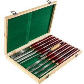   VEVOR fa vésőkészletek 8 db-os esztergáló véső 7 hüvelykes/17 cm-es famegmunkáló vésők 9 hüvelykes fa eszterga szerszámok fa vésők eszterga szerszámok fa szerszámosláda fafaragáshoz gyökérfaragás bútorfaragás esztergák piros