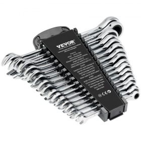  VEVOR kombinált villáskulcskészlet, 16 részes racsnis villáskulcskészlet rendezőállvánnyal, Cr-V acél villáskulcskészlet metrikus 8 mm-től 24 mm-ig, ideális általános háztartási, garázs-, műhely-, autójavítási és vészhelyzeti hasz