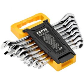  VEVOR kombinált villáskulcskészlet, 8 darabos racsnis villáskulcskészlet rendezőállvánnyal, Cr-V acél villáskulcskészlet metrikus 8 mm-től 19 mm-ig, ideális általános háztartási, garázs-, műhely-, autójavítási és vészhelyzeti hasz