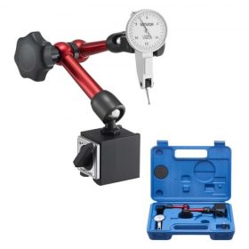  VEVOR mérőórás univerzális mágneses talppal és tárolótokkal, 0,01 mm-es pontosság, 0-0,76 mm-es tartomány, mikrogömb alakú fogantyú keskeny területek mérésére, ipari megmunkáláshoz és ellenőrzéshez