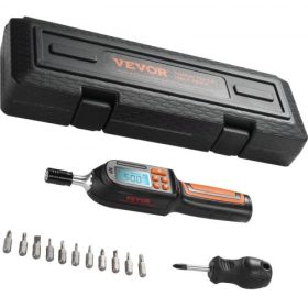  VEVOR digitális nyomatékcsavarhúzó, 1/4"-es meghajtó csavarhúzó nyomatékkulcs, villanyszerelő nyomatékcsavarhúzó LCD-vel, 2,65-70,67 in-lbs nyomatéktartomány, 0,01 Nm növekményes nyomatékú csavarhúzó bitekkel és tokkal