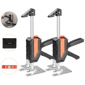   VEVOR munkaerő-megtakarító karos emelő, 2 db 200 kg teherbírás, emelési magasság 195 mm, fém kézi emelőeszköz mágneses szinttel, 2 beállítási mód, ajtóhoz, ablakhoz, bútorokhoz, famegmunkáláshoz, fekete