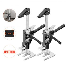   VEVOR munkaerő-megtakarító karos emelő, 2 db 200 kg teherbírás, emelési magasság 165 mm, fém kézi emelőeszköz mágneses szinttel, 2 beállítási mód, ajtóhoz, ablakhoz, bútorokhoz, famegmunkáláshoz, fekete