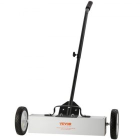   VEVOR 45 lbs-os gördülő mágneses seprő kerekekkel, tolható mágneses felszedő, 18 hüvelykes nagy mágneses fűseprő, mágnes teleszkópos fogantyúval, a műhely garázsudvarának egyszerű tisztítása