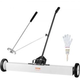   VEVOR 90 cm-es mágneses seprűgép kerekekkel, 23 kg-os teherbírással, teleszkópos mágneses felszedőeszközzel, állítható fogantyúval, mágneses seprűgép szegek és csavarok felvételére, műhelybe, garázsba, udvarra