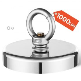   VEVOR horgászmágnes, 1000 font/454 kg húzóerővel, szuper erős neodímium horgászmágnes, ritkaföldfém mágnes 2,72 hüvelyk/69 mm nyélátmérővel folyóban való vontatáshoz, mágneses horgászathoz, erős akasztáshoz