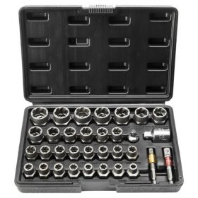   VEVOR csavarhúzó készlet, 29 darabos csavar- és anyacsavar-lehúzó készlet, 6 mm-től 10 mm-ig, 13/32"-tól 3/4"-ig, CR-MO acél kihúzó dugókulcs készlet tárolótáskával, sérült, rozsdás csavarok, anyák és csavaranyák eltávolításához