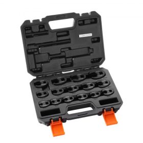   VEVOR varjúlábas villáskulcs készlet, 1/2" és 3/8"-os meghajtóval, 15 darabos varjúlábas villáskulcs készlet PP tárolódobozban, metrikus 8-24 mm, CRMO acél és mangán-foszfát bevonat, mechanikai karbantartáshoz vagy javításokhoz