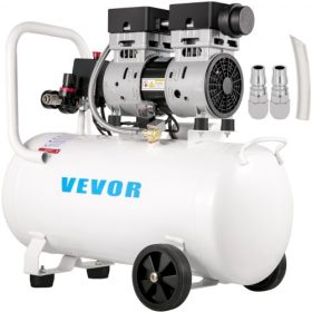   VEVOR légkompresszor 11 gallon, rendkívül csendes légkompresszor 1 LE, olajmentes légkompresszor acéltartály 750 W, hordozható légkompresszor 8 bar, rendkívül csendes kompresszor otthoni javításhoz, gumiabroncs felfújás