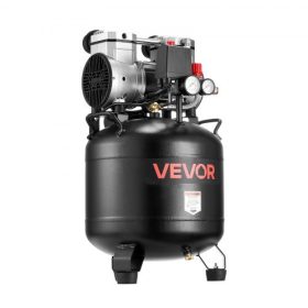   VEVOR 30L légkompresszor, 1,5 kW 113 l/perc 6,2 bar nyomáson Légkompresszorok, Max. 10 bar nyomás Olajmentes kompresszortartály autójavításhoz, gumiabroncs-felfújáshoz, szórófestékezéshez, famegmunkálás szegezéséhez