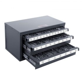   VEVOR fúrószár-adagoló szekrény, három fiókos fúrószár-rendszerező szekrény 1/16"-tól 1/2", acél fúró-adagoló-rendező szekrény címkékkel, egymásra rakható fúró-adagoló fúrószár tárolására