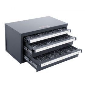   VEVOR fúrószár-adagoló szekrény, háromfiókos fúrószár-rendező szekrény 1 mm-től 13 mm-ig, acél fúrószár-rendező szekrény címkékkel, egymásra rakható fúrószár-adagoló fúrószárak tárolására