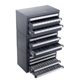   VEVOR fúrószár-adagoló szekrény, 3 részes három fiókos 1/16"-tól 1/2"-ig és A-tól Z-ig betűmérettel, ötfiókos fúrószár-rendező az 1-től #60-as huzalméretekhez, egymásra rakható a fúrószár tárolására