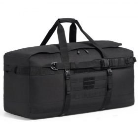   VEVOR Taktikai Duffle táska, 100L-es edzőtáska Duffle Molle kialakítással és többhálós táskával, katonai utazótáska férfiaknak és nőknek, taktikai felszerelés táska éjszakára, sporthoz, fitneszhez, ruházathoz, utazáshoz, fekete