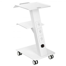   VEVOR laborkocsi, guruló laborkocsi beépített foglalattal, 3 rétegű fém mobil kocsi, tálca guruló klinikai kocsi forgó kerekekkel, 220 font teherbírás, laborba, klinikára, szépségszalonba és szalonba