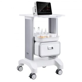   VEVOR 2 szintes laborkocsik, laborkocsi 1 fiókkal és 1 felső tálcával, mobil orvosi kocsi ABS anyagból, laborguruló kocsi 4 csendes kerékkel laborba, klinikára, kórházba, szalonba, fehér