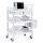VEVOR 3 szintes laborkocsik, laborkocsi 3 tálcával és 4 csendes kerékkel, mobil orvosi kocsi PP anyagból, laborguruló kocsi 3 szemeteskukával laborba, klinikára, kórházba, szalonba, fehér
