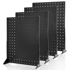   VEVOR perforált kijelző állvány, 43 x 33 cm asztali perforált kijelző állvány, kiegészítők állványszervezője, vastagított hidegen hengerelt acél perforált panel élelmiszerbolthoz, ékszerbolthoz, fekete (4 db)