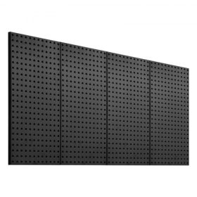   VEVOR fém perforált fali panelek, 24" x 12" perforált fali panel, 4 panel, nagy teherbírású acél perforált fali rendező, nappali garázs szerszámtároló munkapad irodai szervezéshez kézműves szoba konyha otthon, fekete