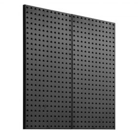   VEVOR fém perforált fali panelek, 24" x 12" perforált fali panel, 2 panel, nagy teherbírású acél perforált fali rendező, nappali garázs szerszámtároló munkapad irodai szervezéshez kézműves szoba konyha otthon, fekete