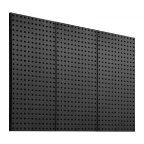   VEVOR fém perforált fali panelek, 24 "x 12" perforált fali panel, 3 panel, nagy teherbírású acél perforált fali rendező, nappali garázs szerszámtároló munkapad irodai szervezéshez kézműves szoba konyha otthon, fekete