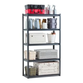   VEVOR tárolópolcok, 2000 font, 5 szintes garázstároló polcrendszer, 18" Mé x 40" Sz x 72" Ma, állítható fém polcok garázspolcokhoz, polcrendszer, ideális konyhába, raktárba, pincébe, fekete
