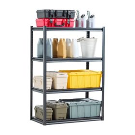   VEVOR tárolópolcok, 2400 font, 4 szintes garázstároló polcrendszer, 20" Mé x 40" Sz x 57" Ma Állítható fém polcok garázspolcokhoz, polcrendszer, ideális konyhába, raktárba, pincébe, fekete